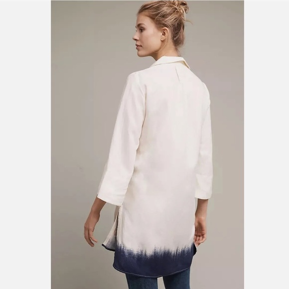 Anthropologie Maeve Women’s Oversized Watercolor Print Tunic Top Blouse Pullover - Picture 2 of 13
